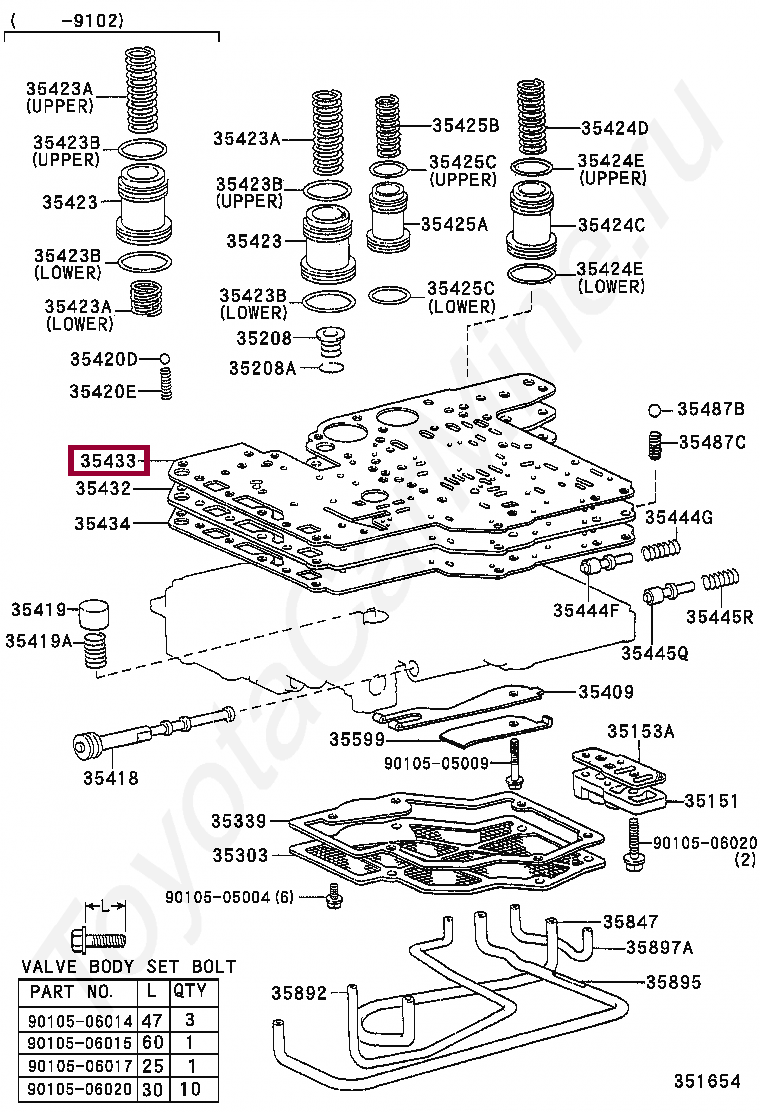 GASKET, VALVE BODY, NO.1 GASKET, VALVE BODY, NO.1 3543322041