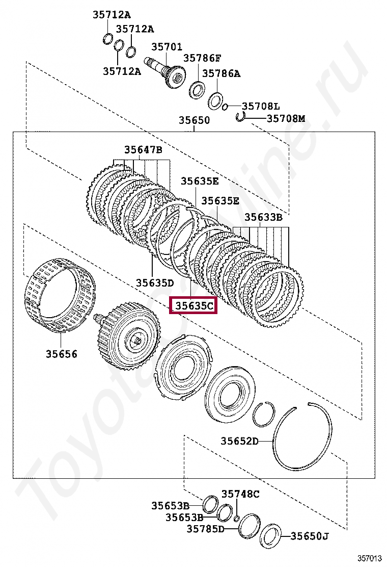 CLUTCH FRANGE, DIRECT MULTIPLE DISC, NO.2 CLUTCH FRANGE, DIRECT MULTIPLE DISC, NO.2 3563573020