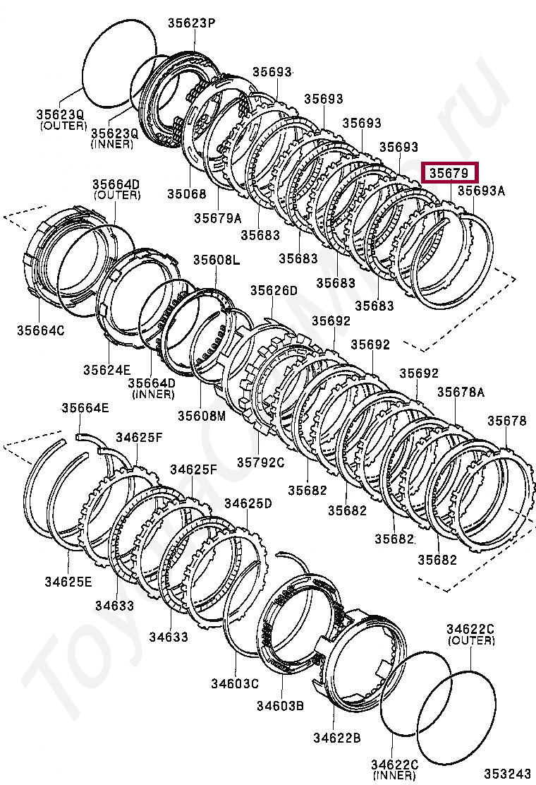 FLANGE, BRAKE(FOR 1ST & REVERSE) FLANGE, BRAKE(FOR 1ST & REVERSE) 3567952030
