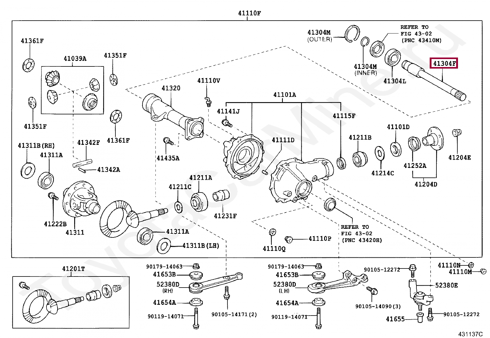 SHAFT SUB-ASSY, DIFFERENTIAL SIDE GEAR, RH SHAFT SUB-ASSY, DIFFERENTIAL SIDE GEAR, RH 4133735050