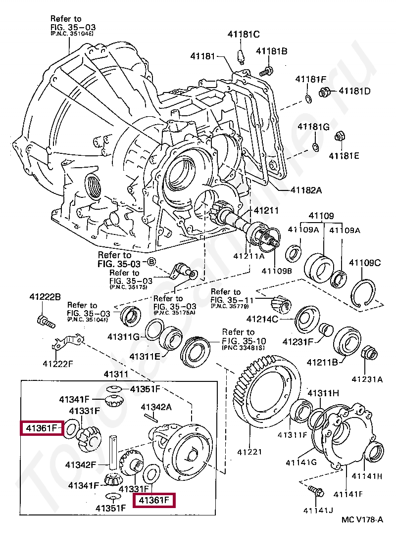 WASHER, FRONT DIFFERENTIAL SIDE GEAR THRUST, NO.1 WASHER, FRONT DIFFERENTIAL SIDE GEAR THRUST, NO.1 4136117020
