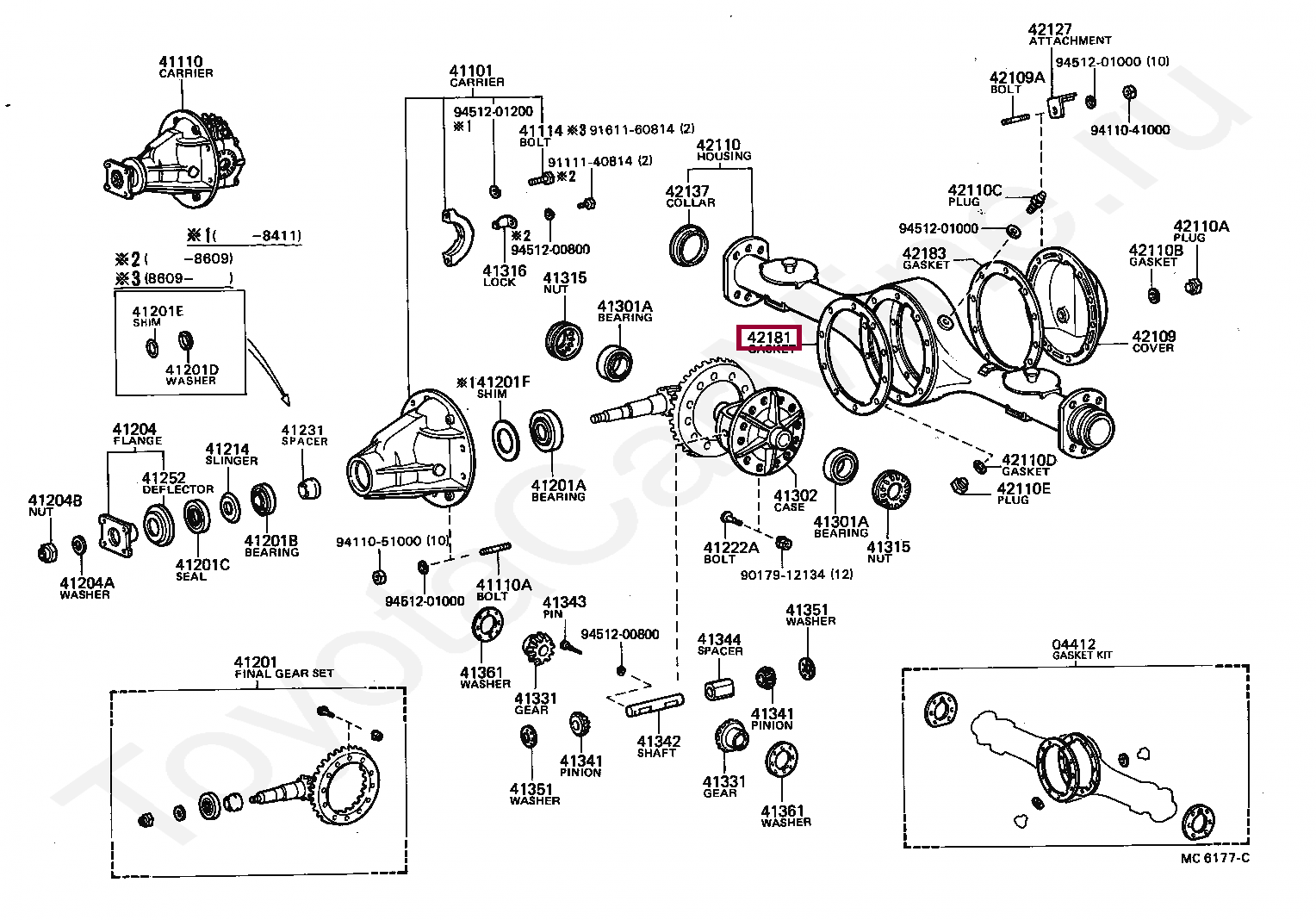 GASKET, REAR DIFFERENTIAL CARRIER GASKET, REAR DIFFERENTIAL CARRIER 4218160060