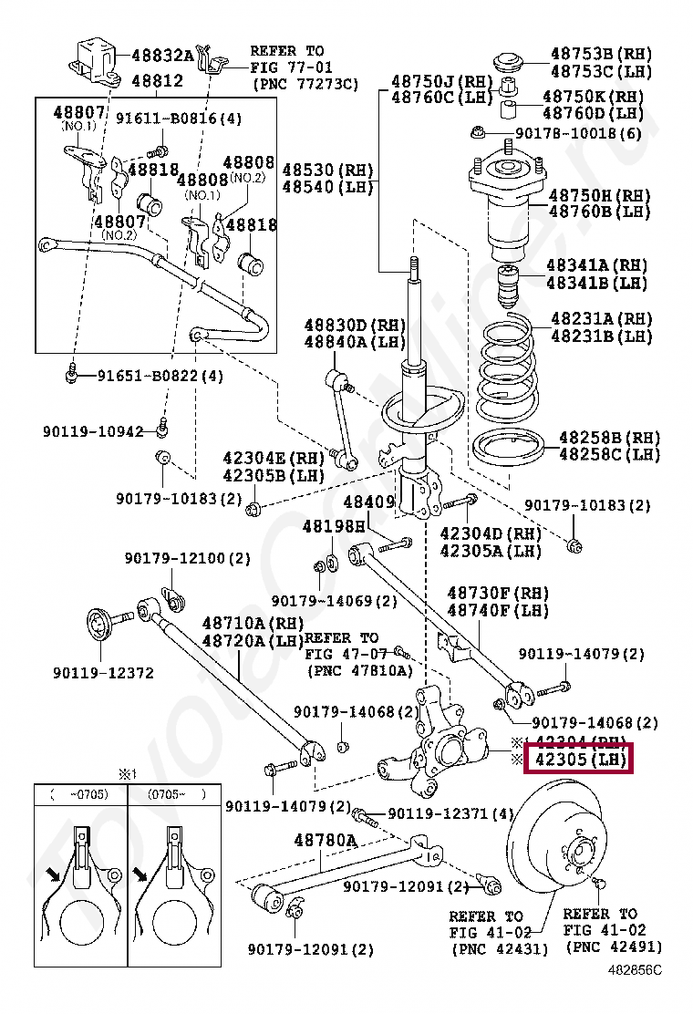 CARRIER SUB-ASSY, REAR AXLE, LH CARRIER SUB-ASSY, REAR AXLE, LH 4230548051