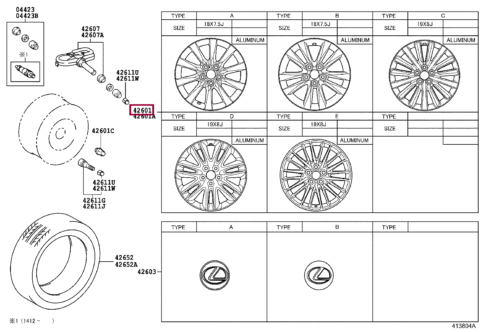 WHEEL, DISC (FOR SPARE) WHEEL, DISC (FOR SPARE) 4261A50141