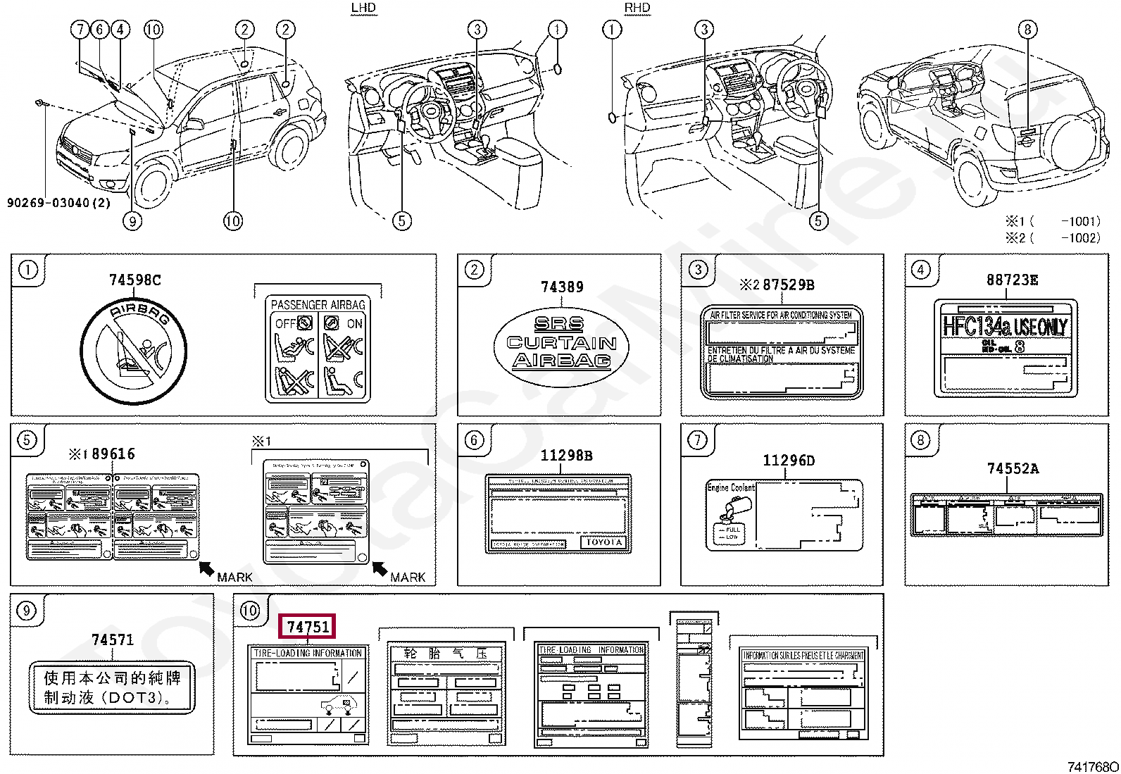LABEL, TIRE PRESSURE INFORMATION LABEL, TIRE PRESSURE INFORMATION 4266142490