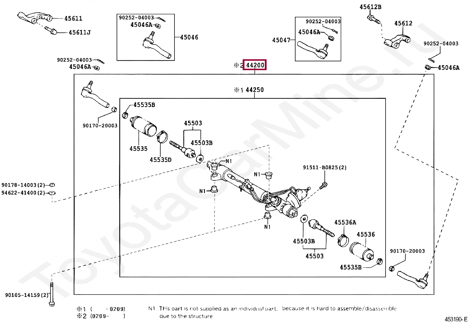 LINK ASSY, POWER STEERING LINK ASSY, POWER STEERING 4425060100