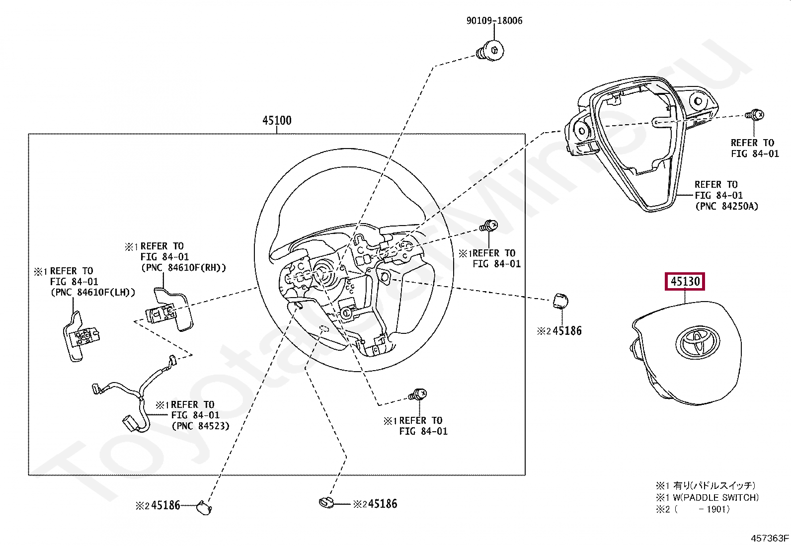 BUTTON ASSY, HORN BUTTON ASSY, HORN 4513033650C0