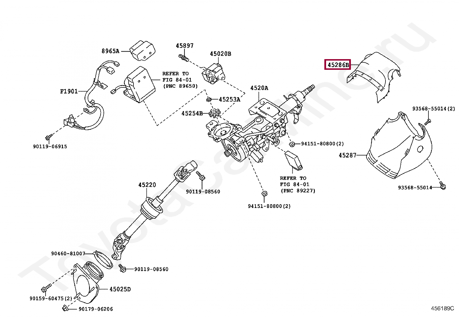 COVER, STEERING COLUMN, UPR COVER, STEERING COLUMN, UPR 4528633270C0