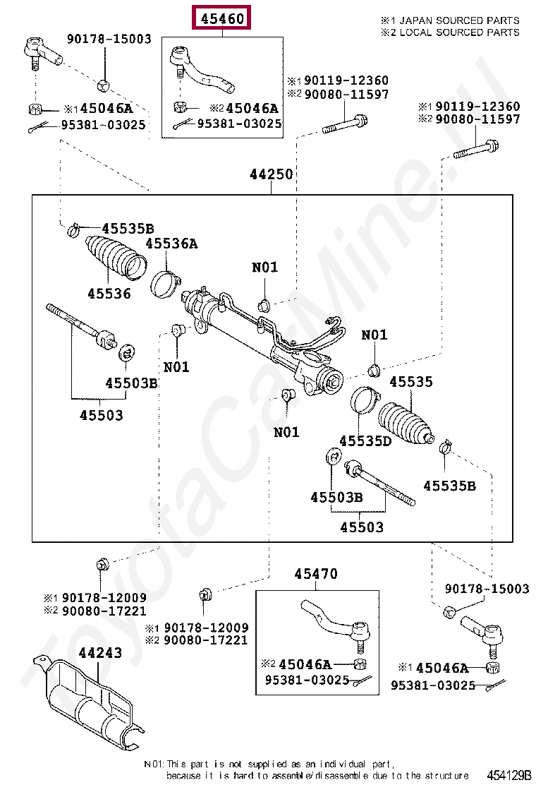 ROD ASSY, TIE, RH ROD ASSY, TIE, RH 4546009050
