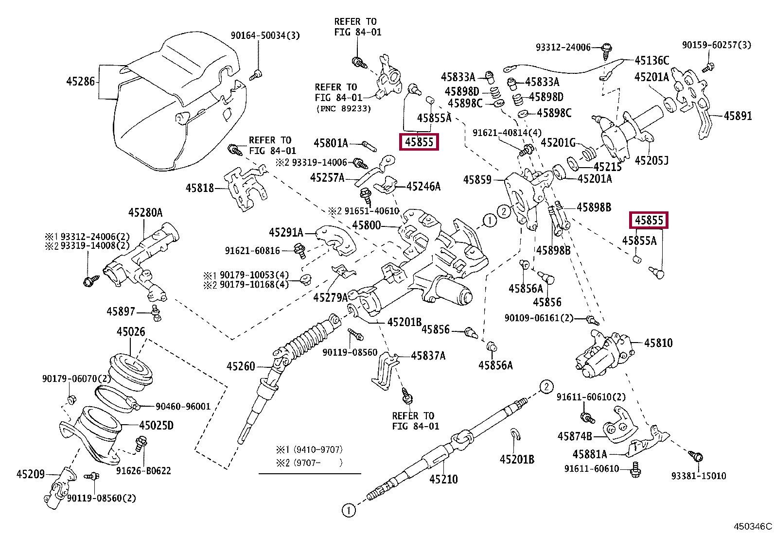 BOLT, TILT STEERING, NO.1 BOLT, TILT STEERING, NO.1 4585560010