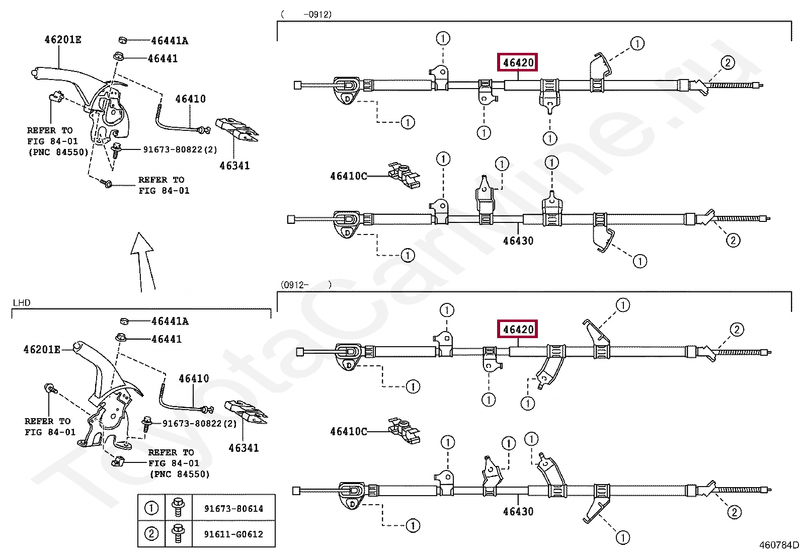 CABLE ASSY, PARKING BRAKE, NO.2 CABLE ASSY, PARKING BRAKE, NO.2 4642042132
