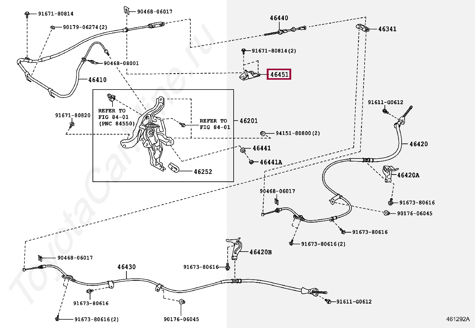 Запчасти Тойота: Крепление троса (4645133100)