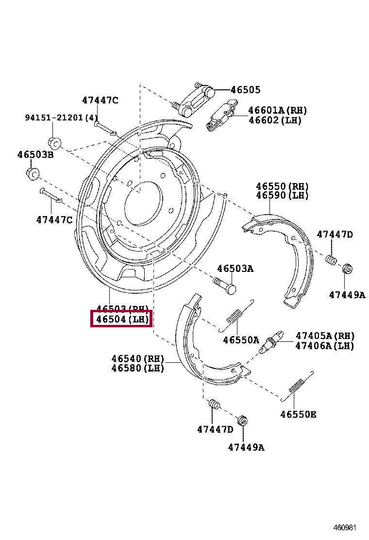 PLATE SUB-ASSY, PARKING BRAKE, LH PLATE SUB-ASSY, PARKING BRAKE, LH 4650460370