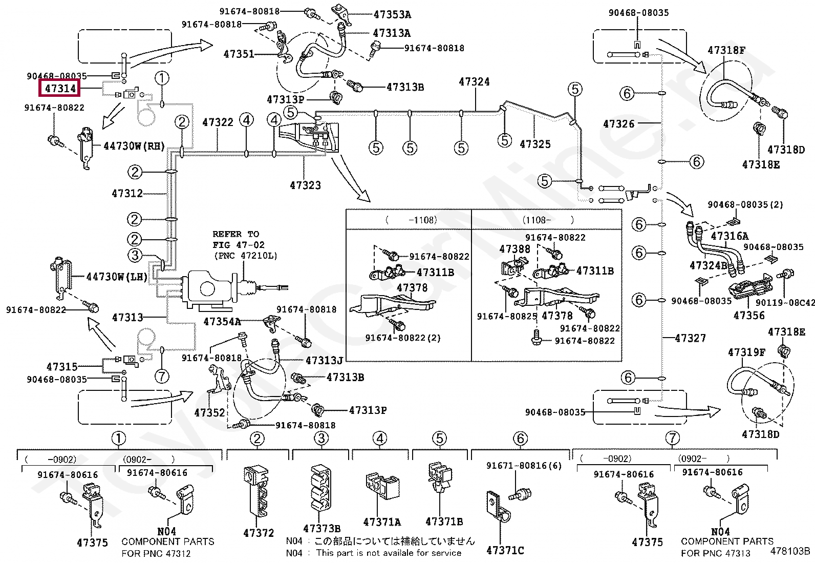 Тормозная трубка передняя правая Тормозная трубка передняя правая 4731460291