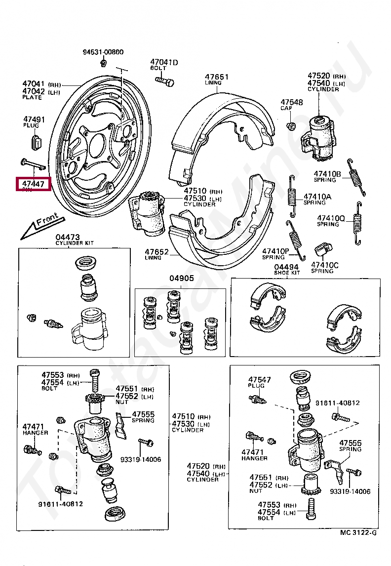 PIN, SHOE HOLD DOWN SPRING(FOR REAR BRAKE) PIN, SHOE HOLD DOWN SPRING(FOR REAR BRAKE) 4744710010