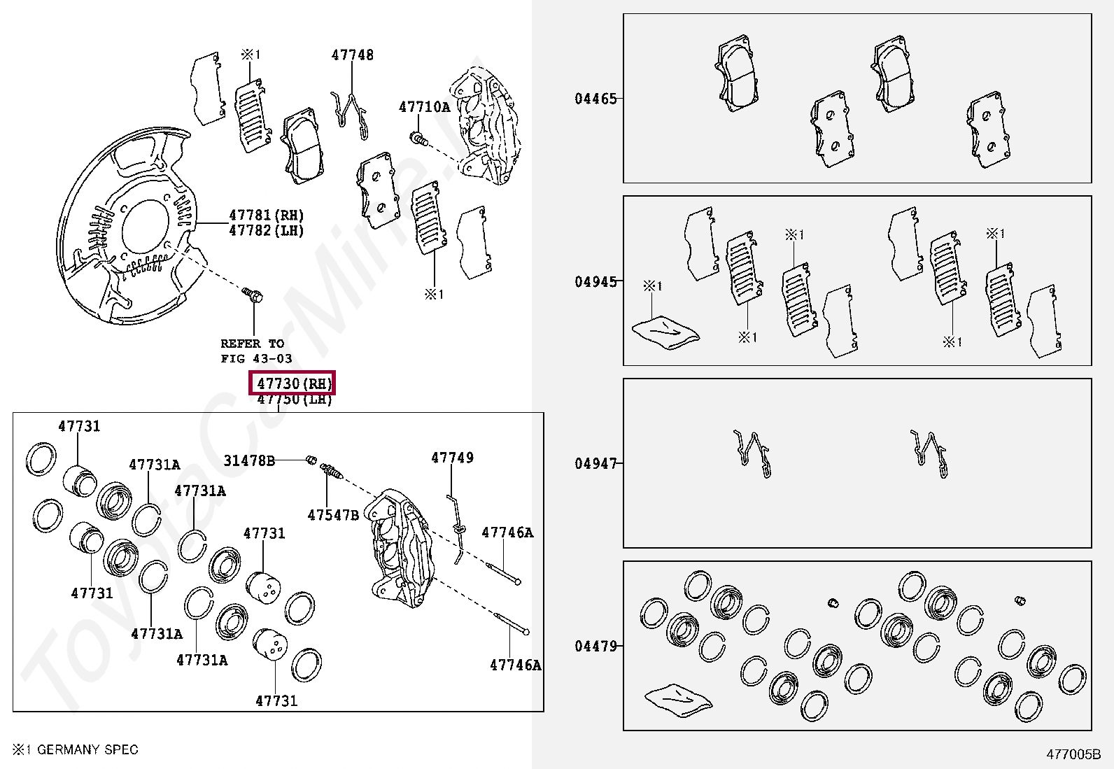 Тормозной суппорт передний правый Тормозной суппорт передний правый 4773060350