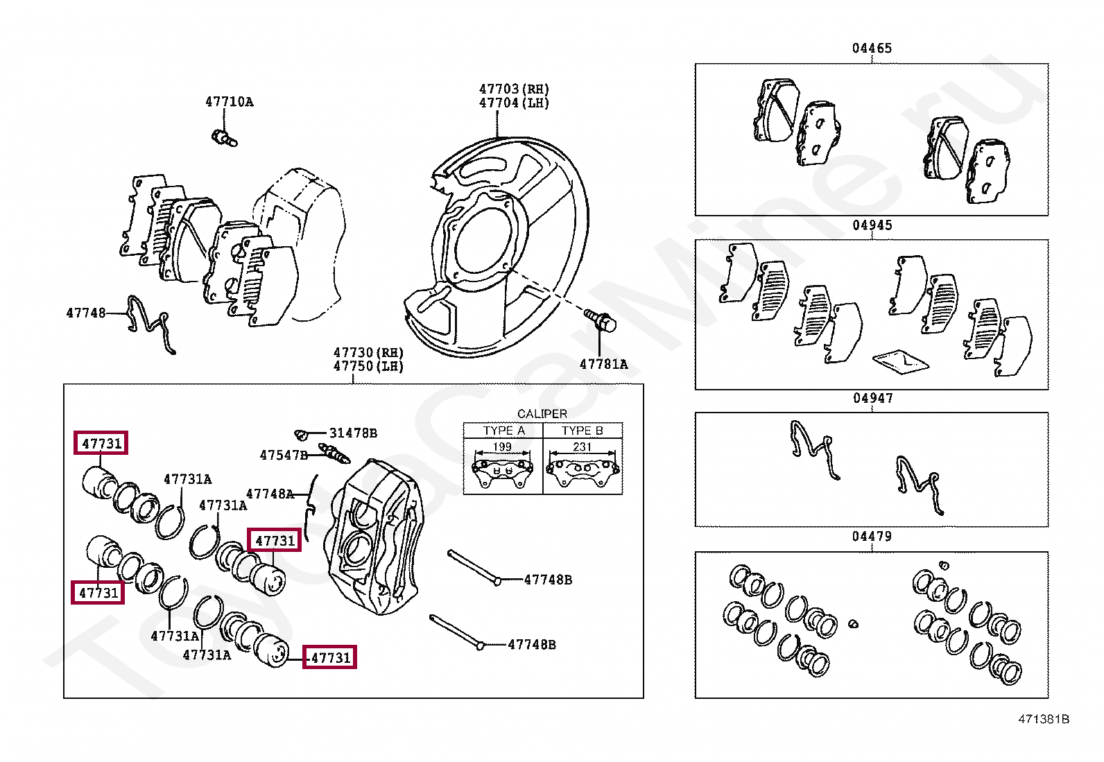 Поршень торм. суппорта перед Поршень торм. суппорта перед 4773135040