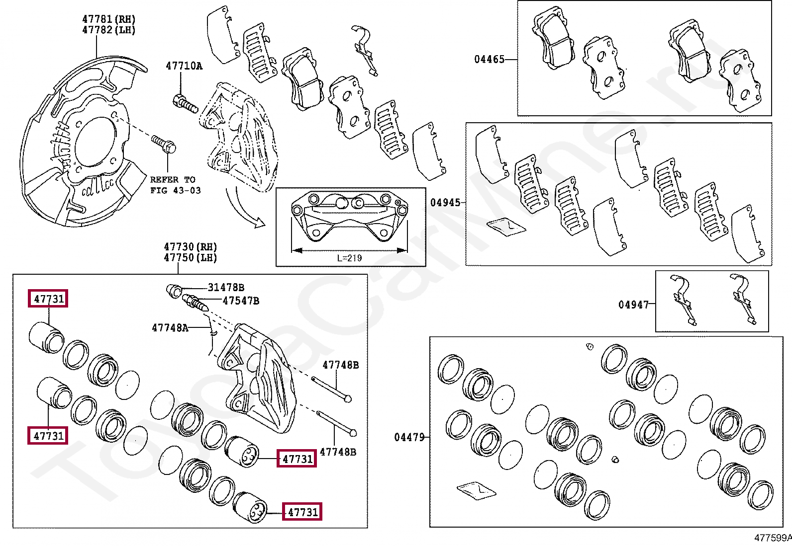 PISTON, FRONT DISC BRAKE PISTON, FRONT DISC BRAKE 4773171010