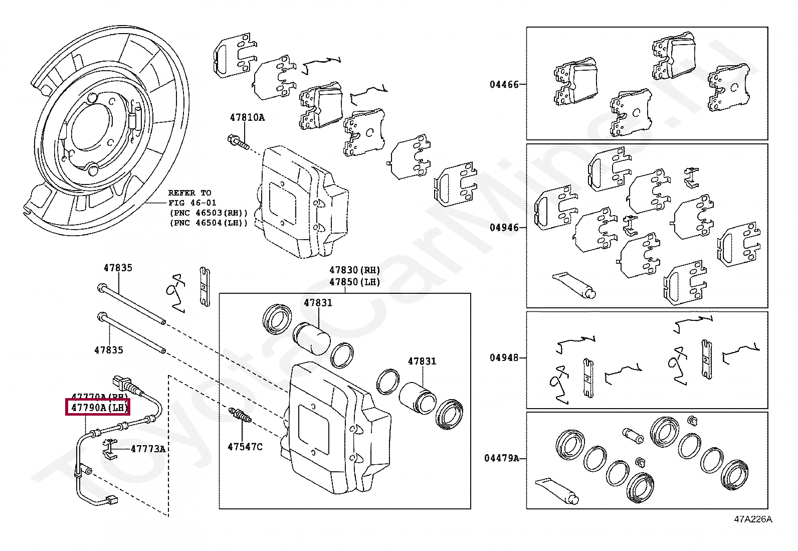 Датчик износа задних тормозных колодок левый Датчик износа задних тормозных колодок левый 4779050060
