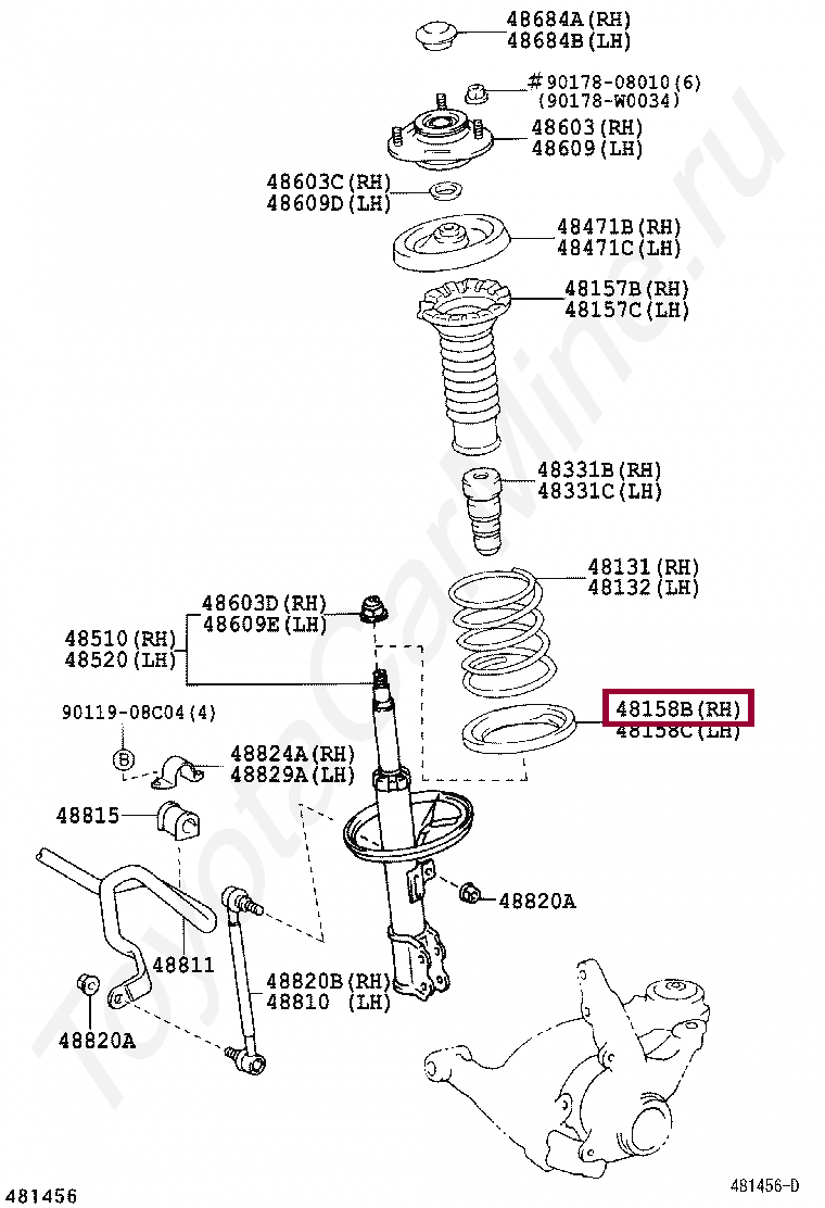 INSULATOR, FRONT COIL SPRING, LOWER LH INSULATOR, FRONT COIL SPRING, LOWER LH 4815802050