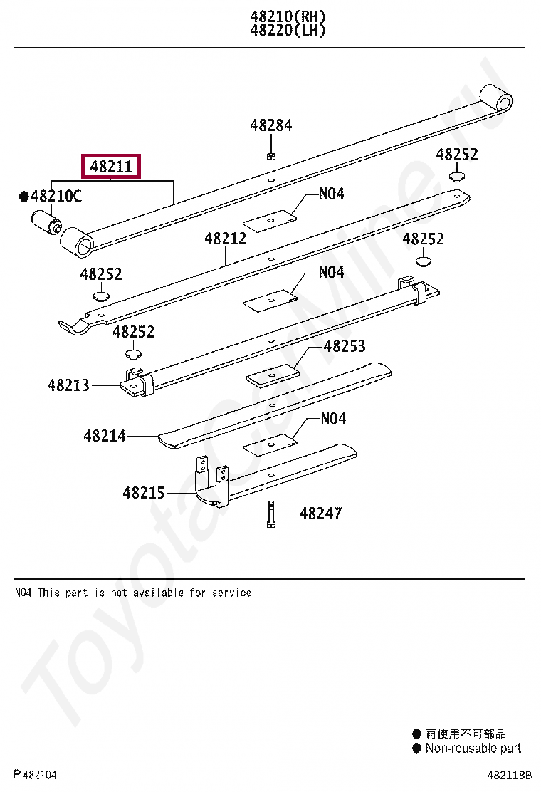 LEAF, REAR SPRING, NO.1 LEAF, REAR SPRING, NO.1 482110K251