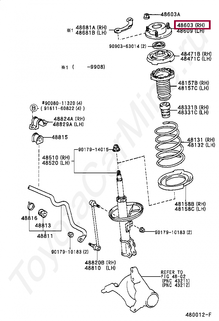 SUPPORT SUB-ASSY, FRONT SUSPENSION, RH SUPPORT SUB-ASSY, FRONT SUSPENSION, RH 4860333021