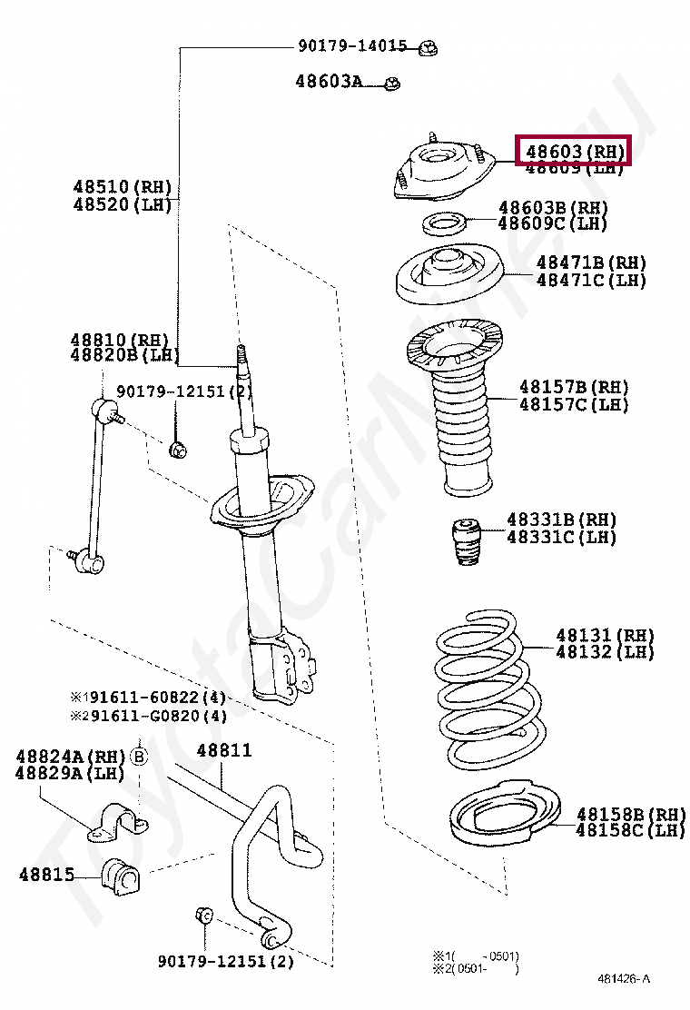 ОПОРА АМОРТИЗАТОРА ОПОРА АМОРТИЗАТОРА 4860933170