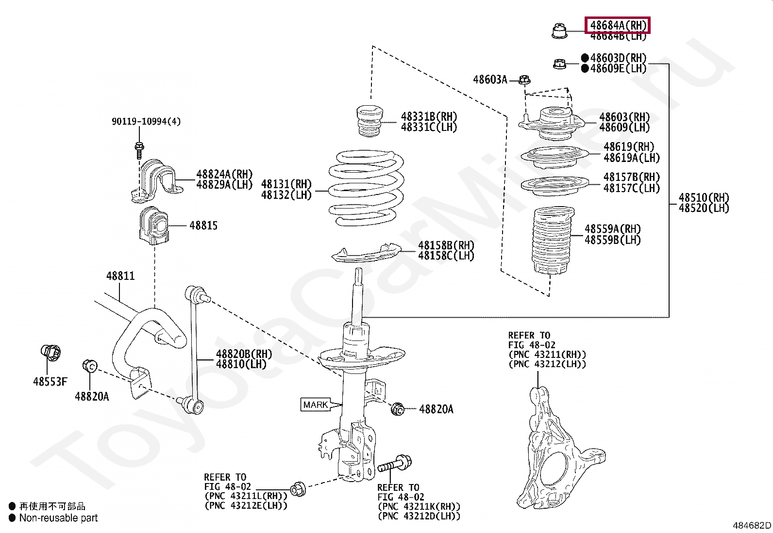 COVER, FRONT SUSPENSION SUPPORT DUST, LH COVER, FRONT SUSPENSION SUPPORT DUST, LH 4868433030