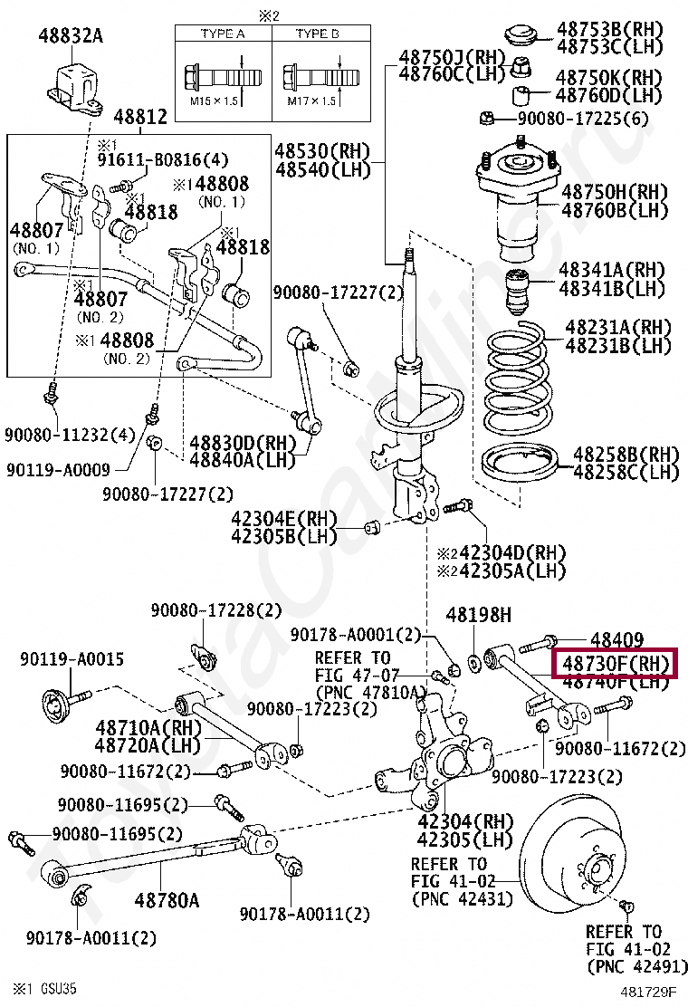 ARM ASSY, REAR SUSPENSION, NO.2 LH ARM ASSY, REAR SUSPENSION, NO.2 LH 4873048110