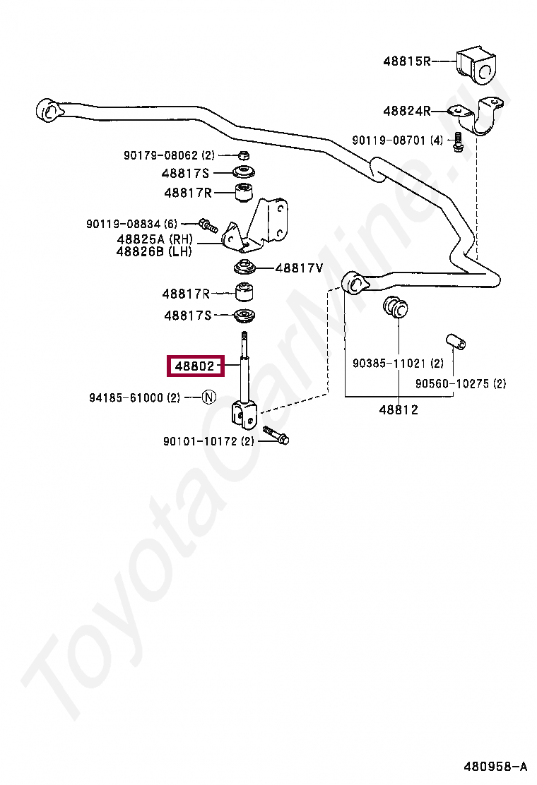 Тяга стабилизатора Тяга стабилизатора 4880260090