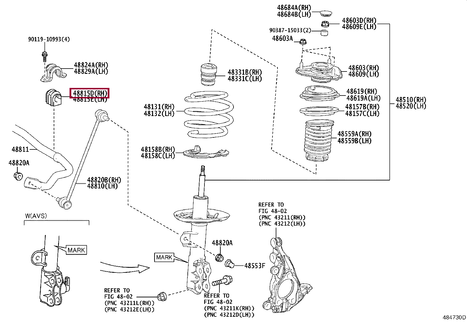 BUSH, FRONT STABILIZER BAR, LH BUSH, FRONT STABILIZER BAR, LH 4881510121