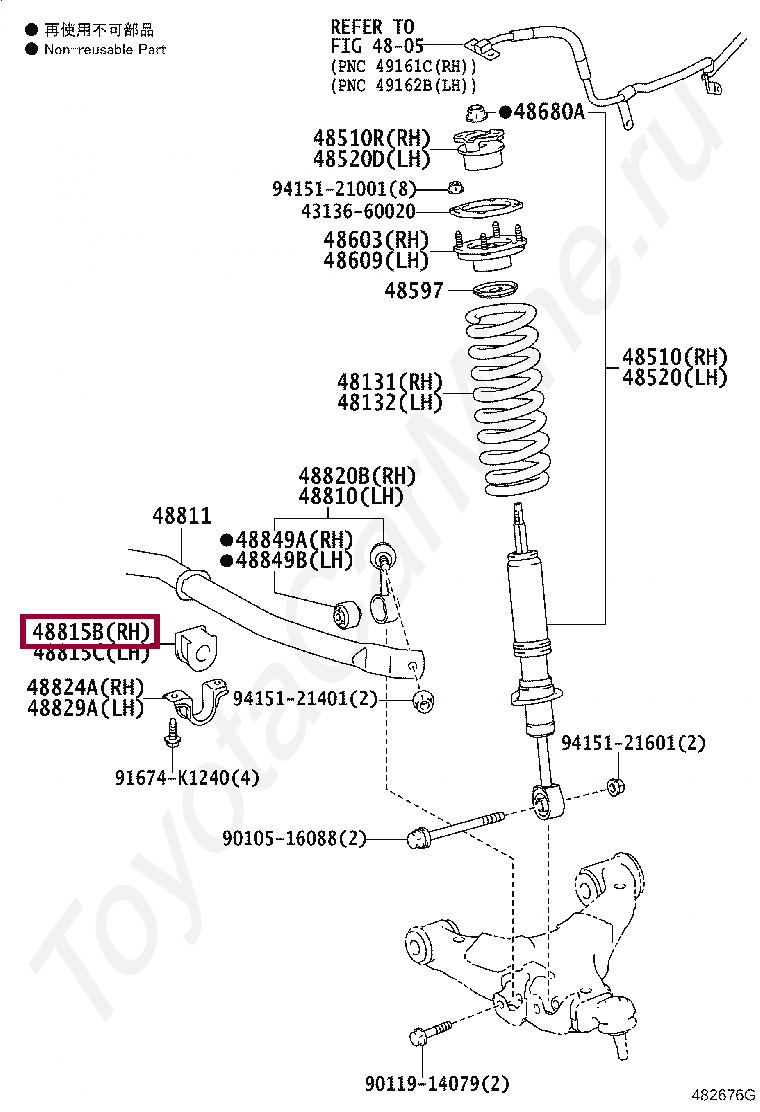 Втулка переднего стабилизатора Втулка переднего стабилизатора 4881560271