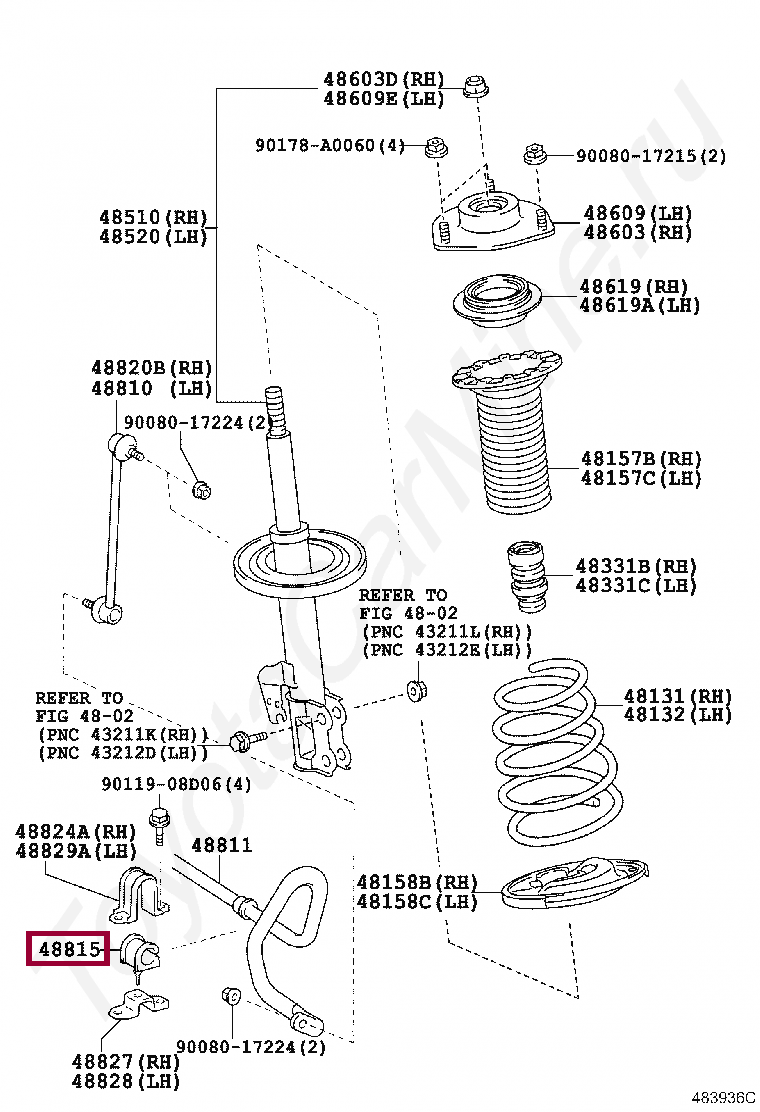 Втулка стабилизатора Втулка стабилизатора 48815AE030