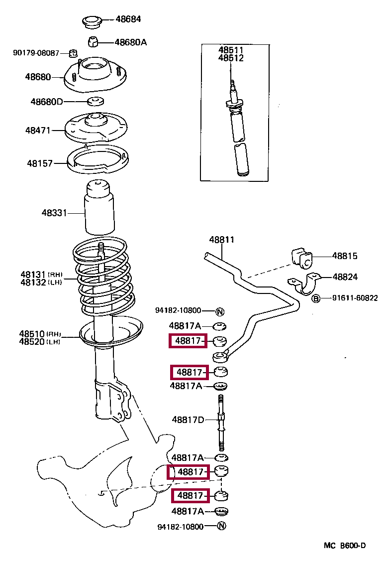 втулка стоики стабилиз втулка стоики стабилиз 4881730020