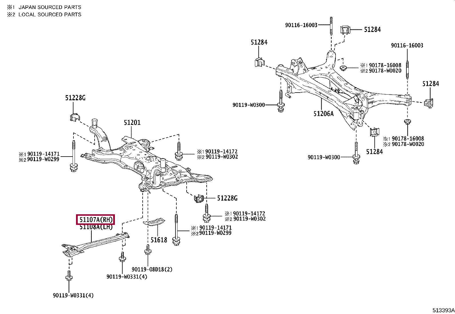 REINFORCEMENT SUB-ASSY, SIDE RAIL, REAR RH REINFORCEMENT SUB-ASSY, SIDE RAIL, REAR RH 5110702200