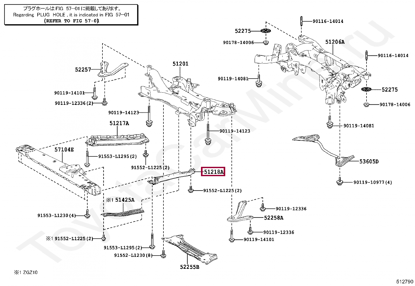 REINFORCEMENT, FRONT SUSPENSION MEMBER, LH REINFORCEMENT, FRONT SUSPENSION MEMBER, LH 5110842020