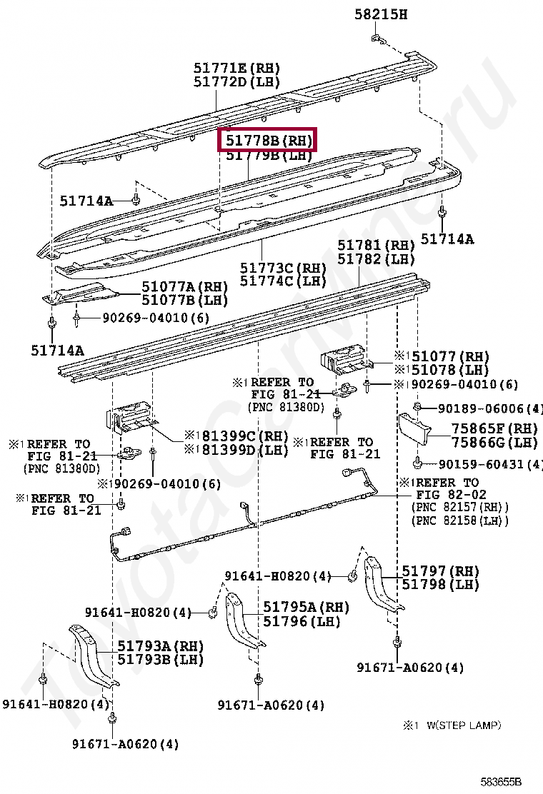 Накладка подножки прав окраш внутр Накладка подножки прав окраш внутр 5177860050