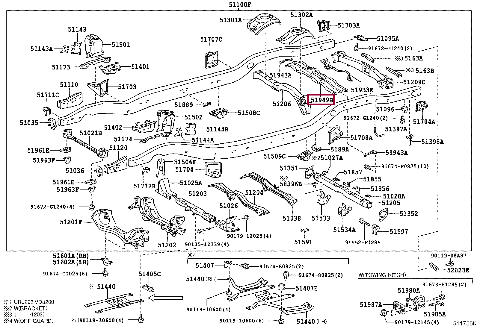 CROSSMEMBER, SPARE WHEEL CARRIER CROSSMEMBER, SPARE WHEEL CARRIER 5194960030