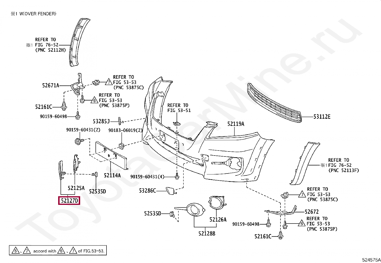 Накладка передней птф правая Накладка передней птф правая 5203042020