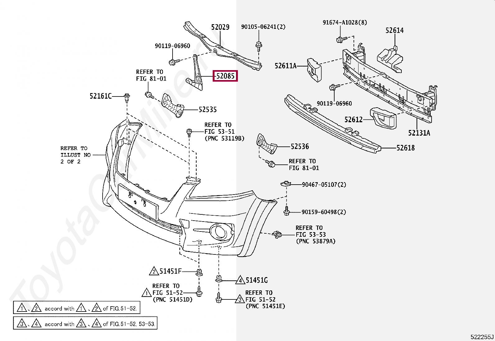 STAY SUB-ASSY, FRONT BUMPER, CENTER STAY SUB-ASSY, FRONT BUMPER, CENTER 5208542010