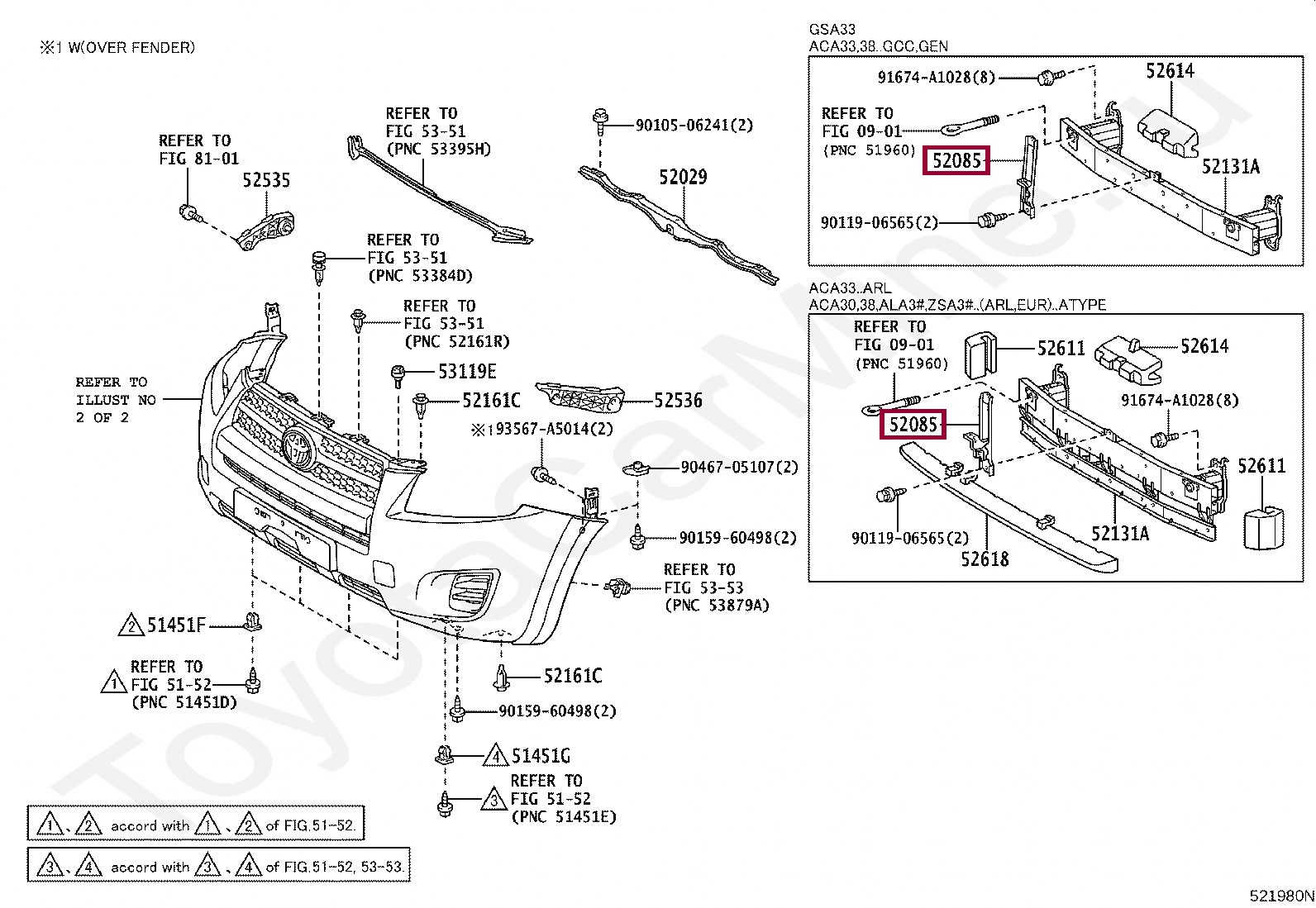 STAY SUB-ASSY, FRONT BUMPER, CENTER STAY SUB-ASSY, FRONT BUMPER, CENTER 5208542020