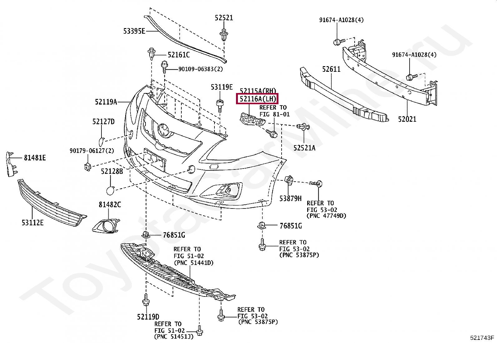 SUPPORT, FRONT BUMPER SIDE, LH SUPPORT, FRONT BUMPER SIDE, LH 5211602110