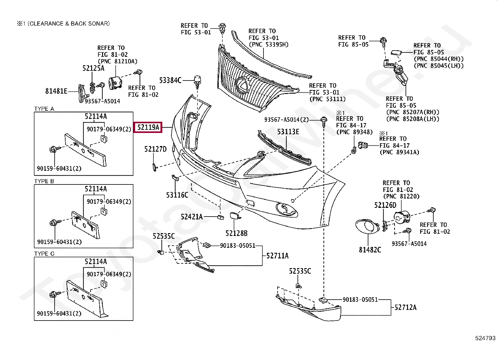 COVER, FRONT BUMPER COVER, FRONT BUMPER 521194D924