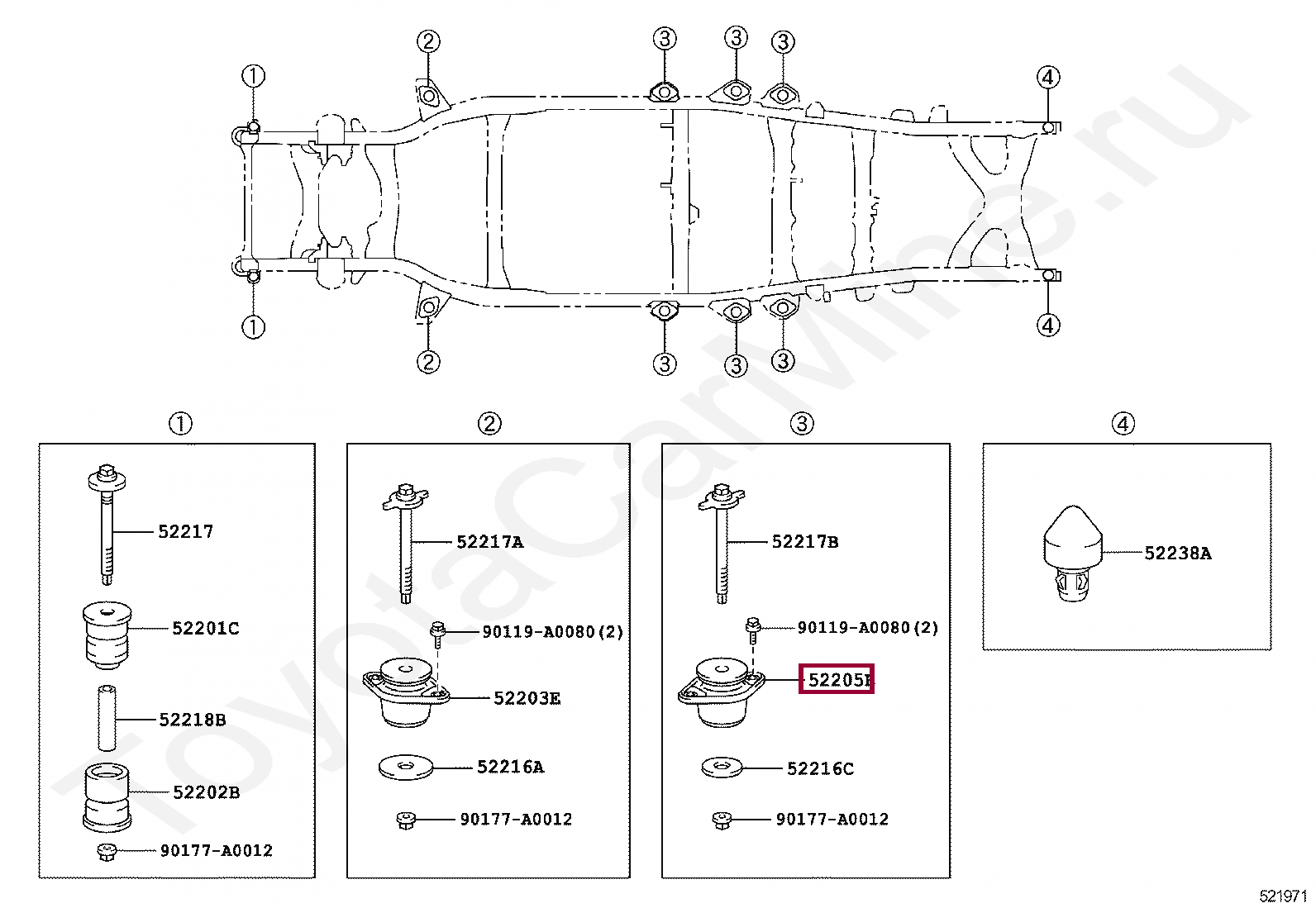 Подушка крепления рамы Подушка крепления рамы 522050C060