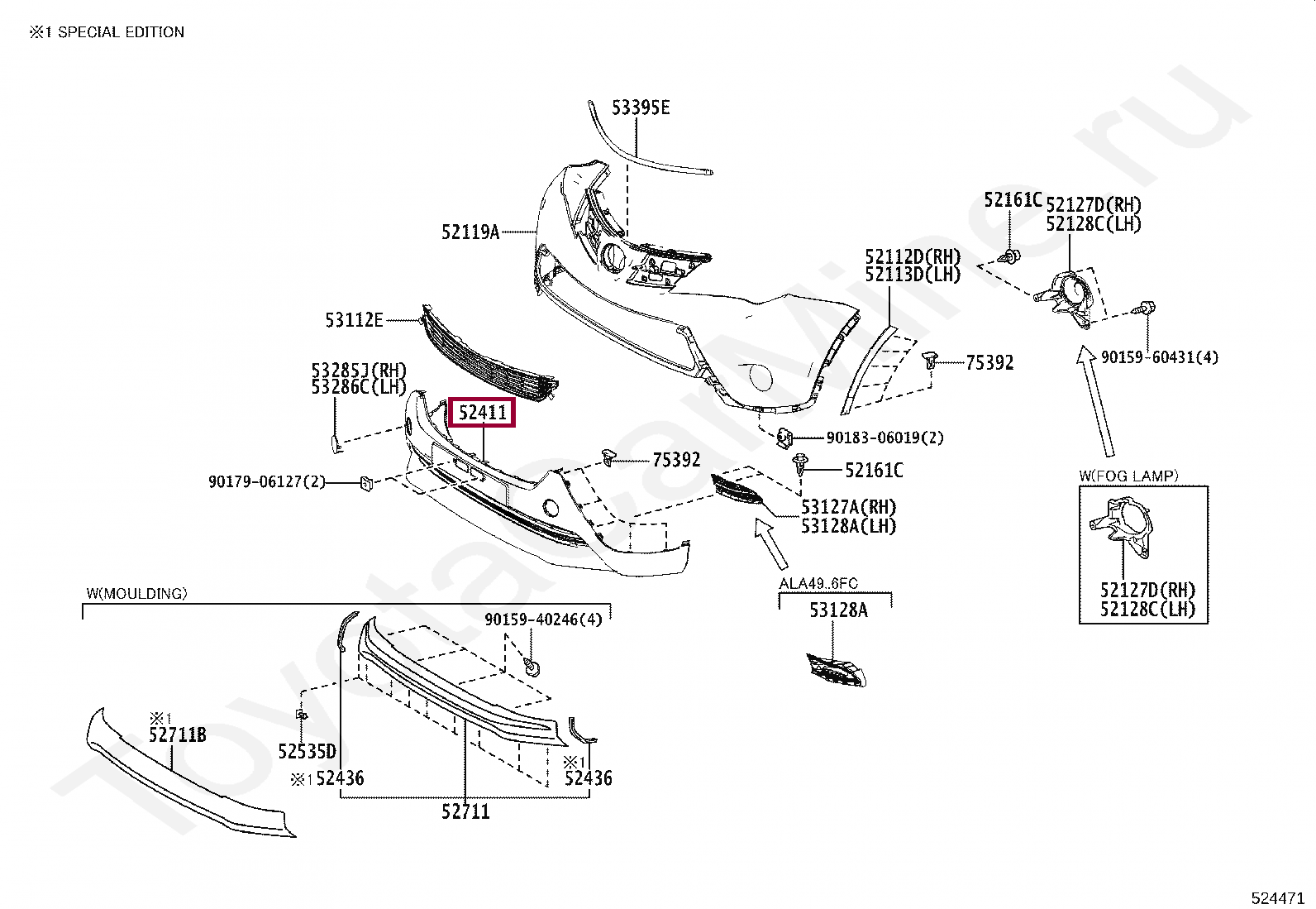 Нижняя часть бампера Нижняя часть бампера 5241142030