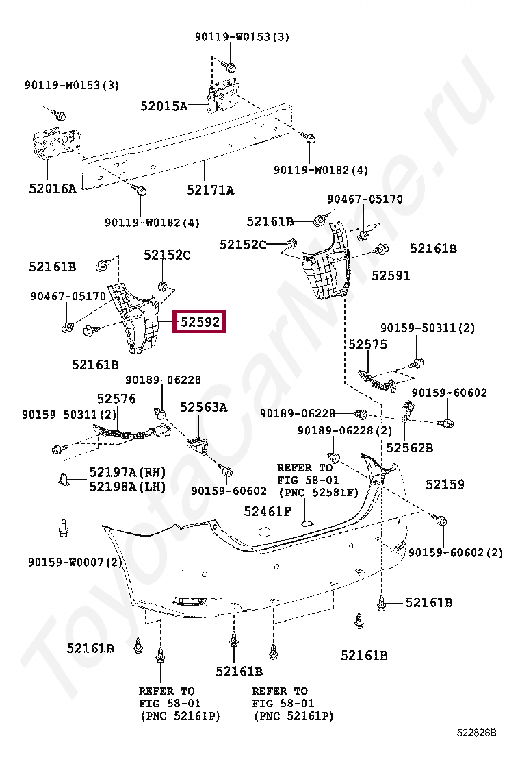 SEAL, REAR BUMPER SIDE, LH SEAL, REAR BUMPER SIDE, LH 5259202271