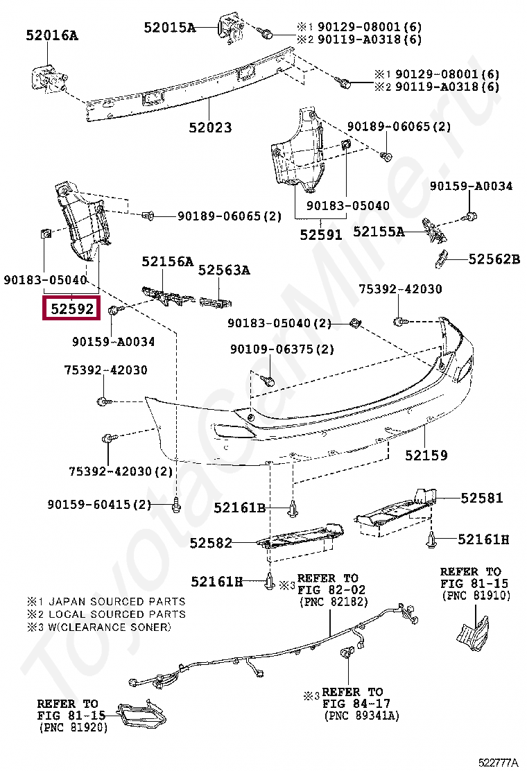 SEAL, REAR BUMPER SIDE, LH SEAL, REAR BUMPER SIDE, LH 525920R030