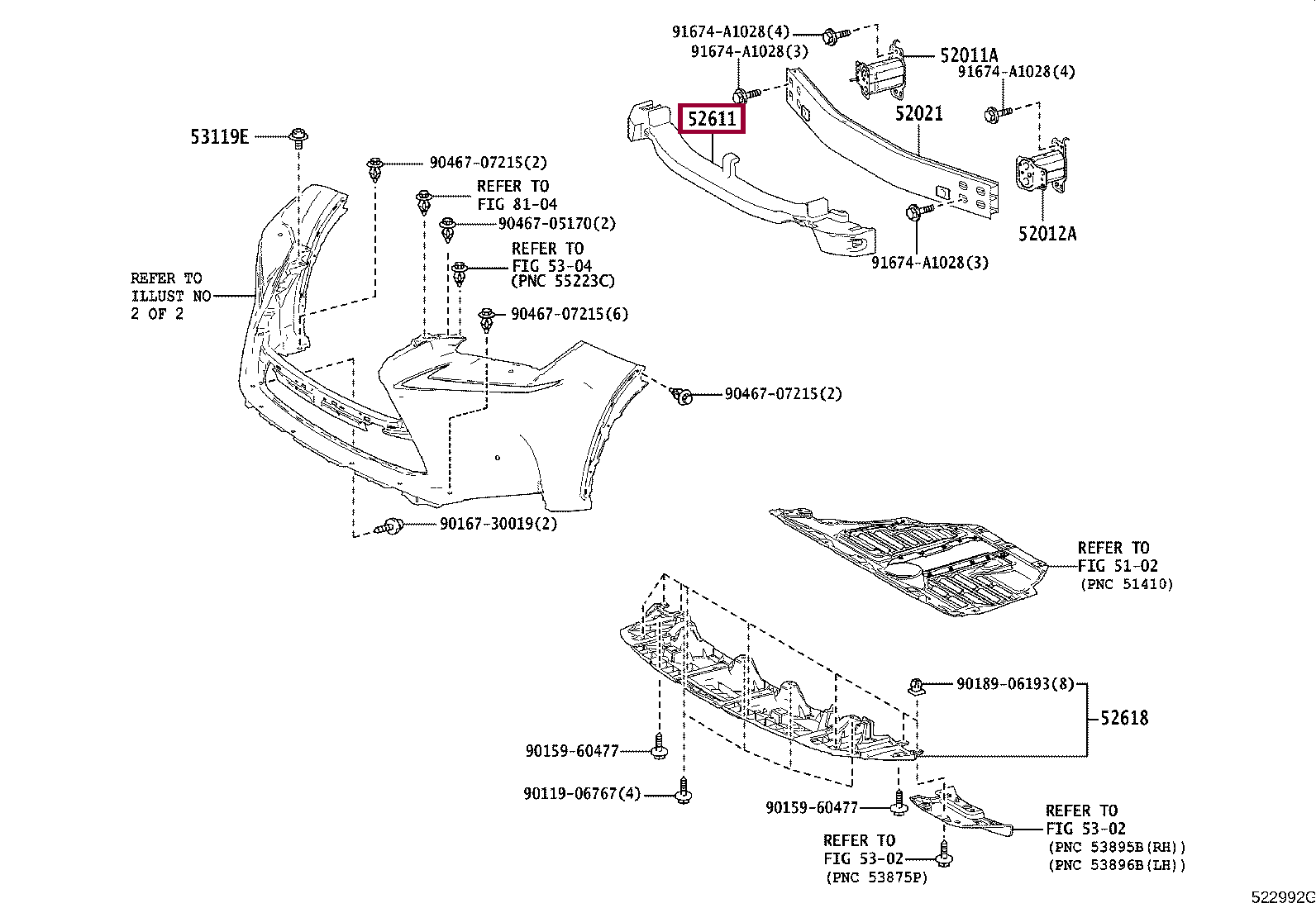 Наполнитель бампера переднего Наполнитель бампера переднего 5261478010
