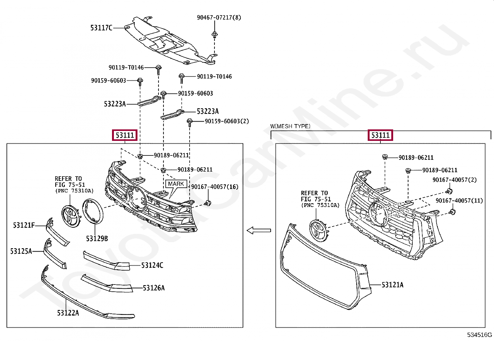GRILLE, RADIATOR GRILLE, RADIATOR 53100YP050