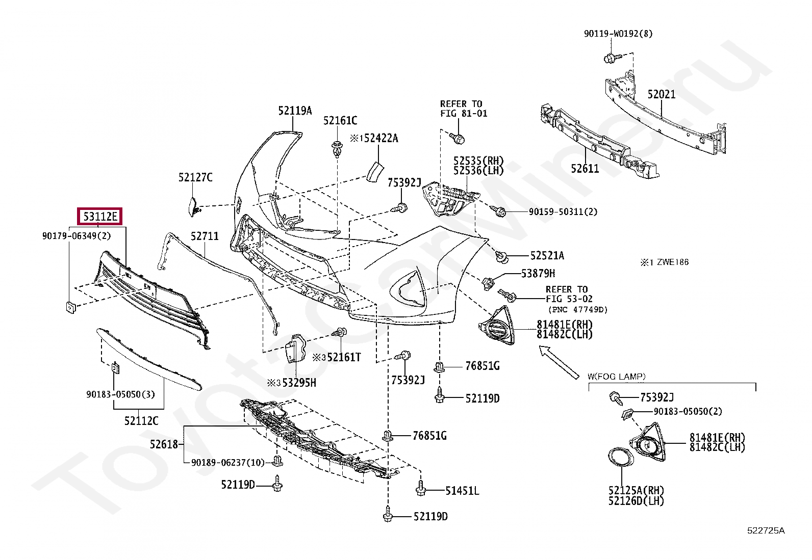 GRILLE, RADIATOR, LOWER NO.1 GRILLE, RADIATOR, LOWER NO.1 5310202070